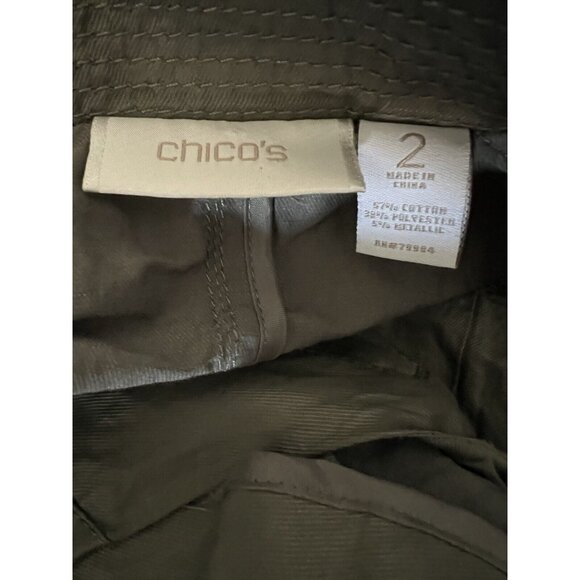 Chicos Women's Vest Size Large Solid Green Pockets Open Sleeveless Lightweight - Picture 3 of 6